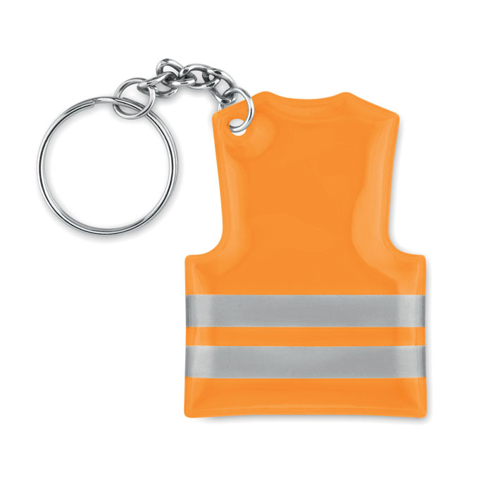 Porte clés publicitaire gilet de sécurité - VISIBLE RING orange fluo